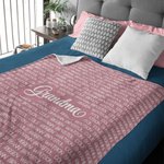 Manta familiar personalizada de lana suave multicolor con 1-20 nombres Regalo de cumpleaños de Navidad para la familia de los abuelos
