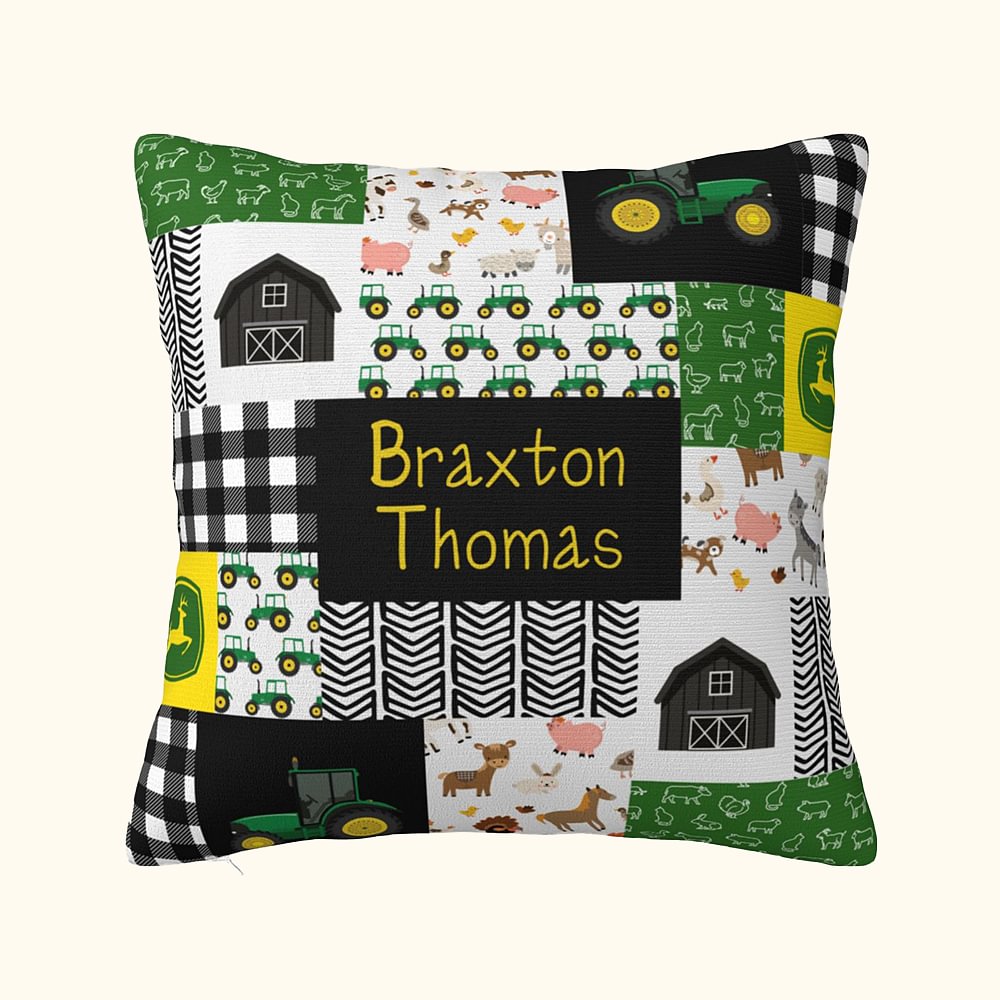 Personalisierte Weihnachten Farm Themed Throw Kissen Kissenbezug