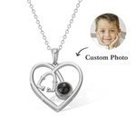 Personalised  Heart Stethoscope I Love You in 100 Languages Photo Projection Necklace 925 Sterling Silver