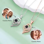 Personalised Heart Shaped Photo Projection Necklace for Birthday Anniversary Memorial Gift