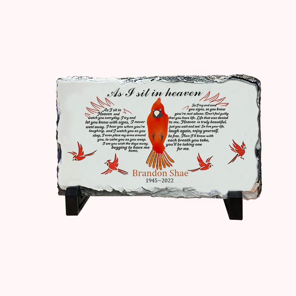 Personalisierte Kardinal Schiefer Home Decor Sympathie Erinnerung Geschenk