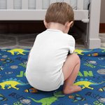 Personalisierte Fantasy Einhorn Dinosaurier weiche Fleecedecke mit Namen Geburtstag Kindertag Geschenk für Kinder