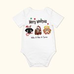 Personlig Merry Dog Woofmas Tecknad stil Baby Onesie