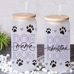 Personalized Dog Mom Cup with Lid and Straw