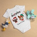 Onesie bébé personnalisé Merry Dog Woofmas Cartoon Style