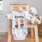 Onesie bébé personnalisé Merry Dog Woofmas Cartoon Style