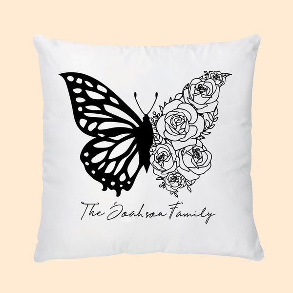 Personalisierte Schmetterling Geburt Blume Blumenstrauß Kissen werfen Kissenbezug
