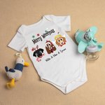Onesie bébé personnalisé Merry Dog Woofmas Cartoon Style