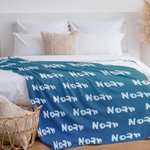 Personalised Cartoon Cute Font Fleece Blanket with Name and Gradient Colour High Quality Super Soft Home Decor Birthday Gift for Kids