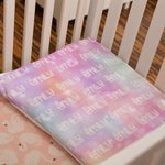 Personalised Cartoon Cute Font Fleece Blanket with Name and Gradient Colour High Quality Super Soft Home Decor Birthday Gift for Kids