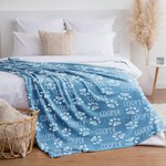 Personalized Paw Print Soft Fleece Blanket with Name Birthday Gift for Pet Lovers