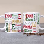 Personalized Christmas Repeating Name Enamel Mug Camp Mug