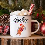 Personalized Christmas Dinosaur Camp Mug