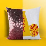 Housse de coussin à paillettes personnalisée Ball Game Cheerleading Cadeau pour les amoureux du sport