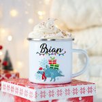Personalized Christmas Dinosaur Camp Mug