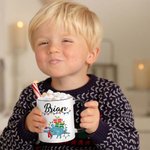 Personalized Christmas Dinosaur Enamel Mug