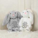 Personlig mjuk bomull fylld kanin plysch trösta leksak med text påsk Keepsake present till barn