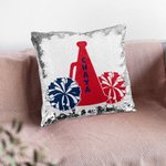 Housse de coussin à paillettes personnalisée Ball Game Cheerleading Cadeau pour les amoureux du sport