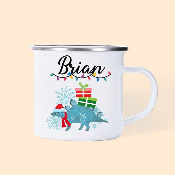 Tazza di Natale personalizzata Dinosaur Camp