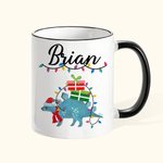 Personalized Christmas Dinosaur Enamel Mug