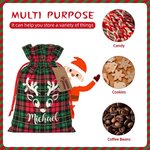 Personalisierte Lovely Reindeer Weihnachten Plaid Geschenk Tasche mit Tags für Weihnachtsdekoration