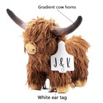 Highland Cow Stuffed Animal with Personalised Ear Tag Plush Toy