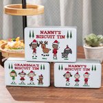 Personalized Christmas Stick Family Clip Art Metal Biscuit Tin