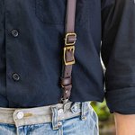 Tirantes de cuero de vaca personalizados para hombres con diseño en Y y nombre grabado regalo para Día del Padre accesorio para padrinos de boda