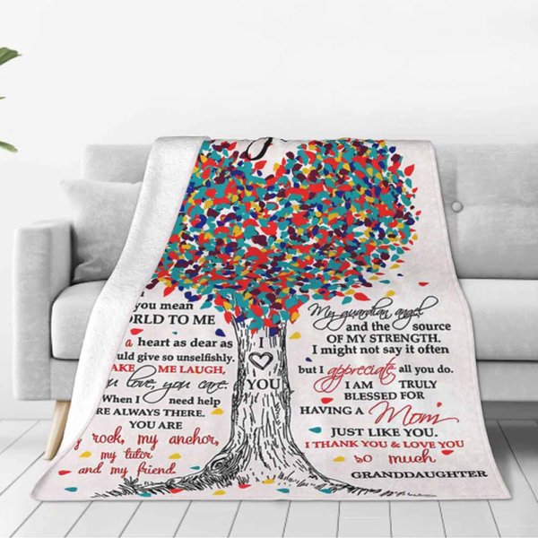 Couverture personnalisée The World to Me Family Heart Tree Blanket Cadeau de fête des mères Cadeau d'anniversaire pour la famille