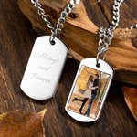 Collier porte-clés photo personnalisé avec texte gravé Cadeau d'anniversaire pour la famille et les amis