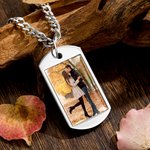 Collier porte-clés photo personnalisé avec texte gravé Cadeau d'anniversaire pour la famille et les amis
