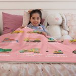 Coperta personalizzata per camion da cantiere con nome - Regalo di lancio per bambini in morbida flanella anti-pilling