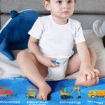 Coperta personalizzata per camion da cantiere con nome - Regalo di lancio per bambini in morbida flanella anti-pilling