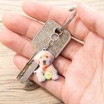 Collier ou Porte-clés Personnalisé avec Pendentif Photo de l'Animal de Compagnie Gravée Cadeau Anniversaire pour Amoureux d'Animal