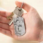 Miesten Photo KeyChain Musta Titanium teräs