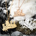 Personligt Mama Wolf-halsband med 1-8 namn Present till mor