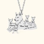 Personligt Mama Wolf-halsband med 1-8 namn Present till mor