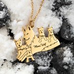 Personligt Mama Wolf-halsband med 1-8 namn Present till mor