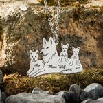 Personligt Mama Wolf-halsband med 1-8 namn Present till mor