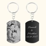 Miesten Photo KeyChain Musta Titanium teräs