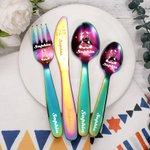 Gepersonaliseerd Schattig Koe Bestek Sets Cadeau