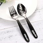 Personalisiertes Besteck Set aus Edelstahl von Lebensmittelqualität mit Namen und Niedlicher Hase Kaninchen Ostern Geburtstag Geschenk für Kinder