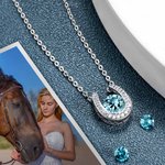 Collier en Argent Sterling Personnalisé Pendentif de Pierre de Naissance en ZC Cadeau de Noël et d'Anniversaire pour Femmes Filles et Mères
