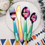 Personalisiertes Besteck Set aus Edelstahl von Lebensmittelqualität mit Namen und Niedlicher Hase Kaninchen Ostern Geburtstag Geschenk für Kinder