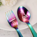 Gepersonaliseerd Schattig Koe Bestek Sets Cadeau