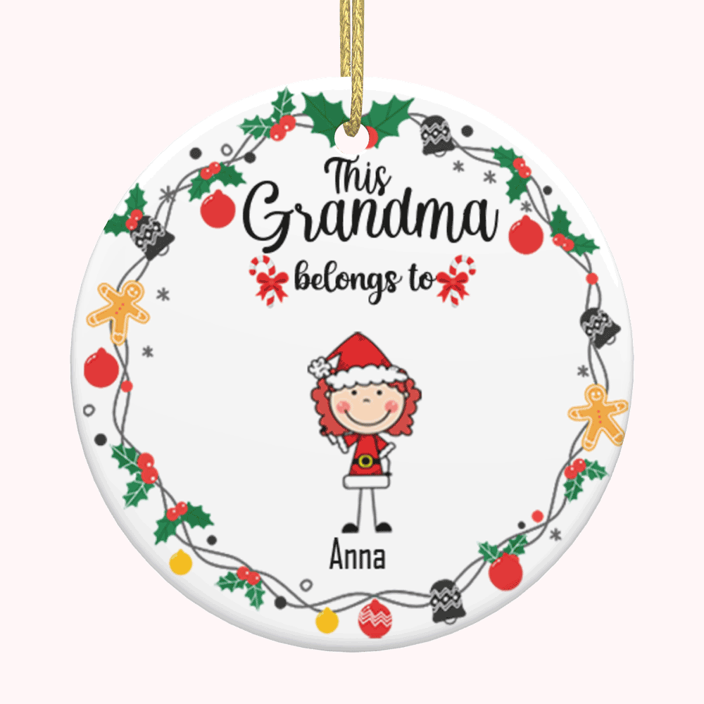 Céramique personnalisée Cette grand-mère appartient à l'ornement de Noël Grand-mère Xmas Gift