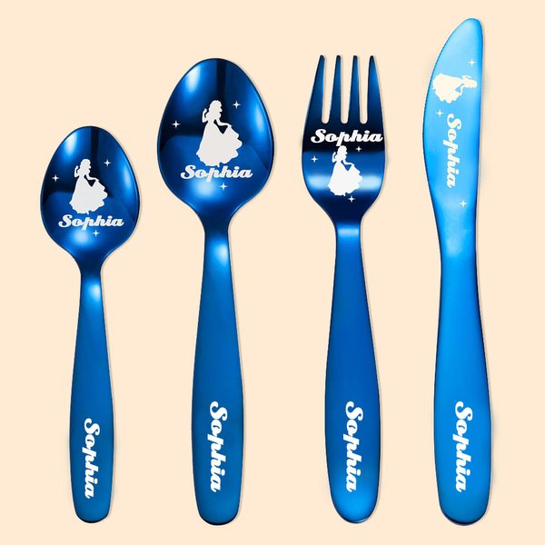Set de couverts Princesse Personnalisé Cadeau pour Enfants