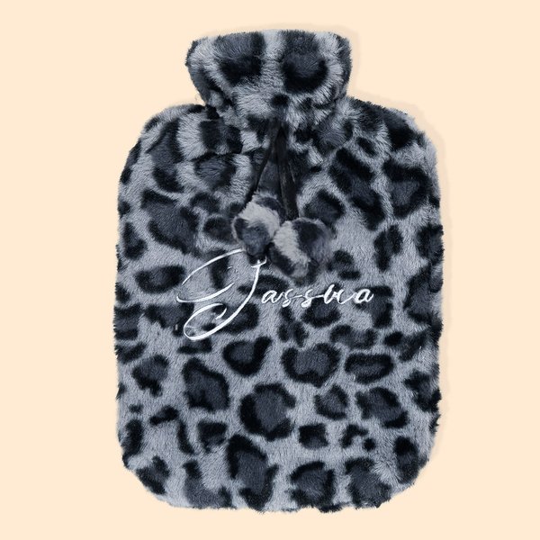 Personalised  2L Embroidery Name Hot Water Bottle with Soft Fleece Cover Birthday Winter Gift for Family Friend