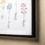 Personalized 1-16 Family Watercolour Flowers Horizontal Frameless Canvas Painting with Name Mother's Day Birthday Gift for Family