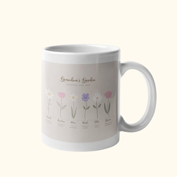 Fiore personalizzato del mese di nascita Giardino della nonna